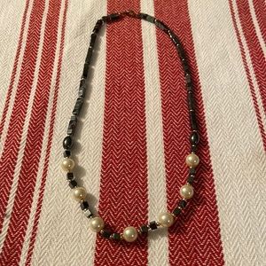 Hematite and Pearl Necklace